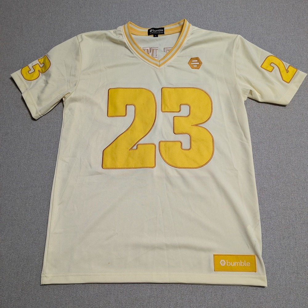 Bumble Move Maker #23 Jersey Activewear Top Men's Size L Yellow Cringecore
